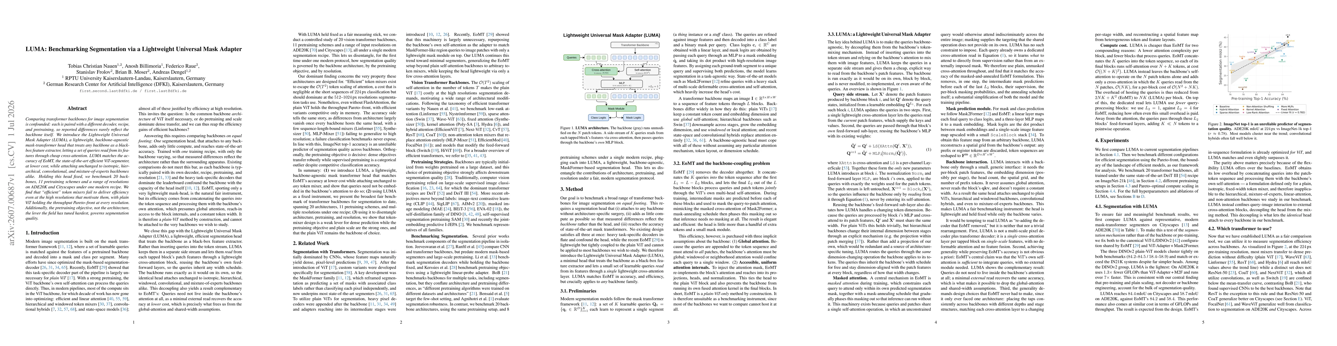 Thumbnail for LUMA: Benchmarking Segmentation via a Lightweight Universal Mask Adapter