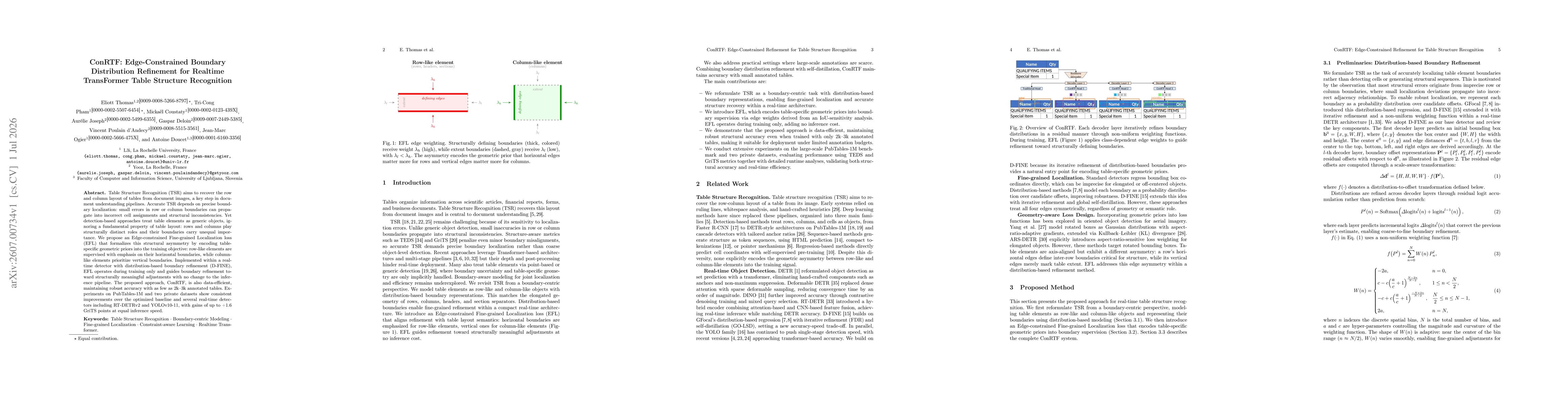 Thumbnail for ConRTF: Edge-Constrained Boundary Distribution Refinement for Realtime TransFormer Table Structure Recognition