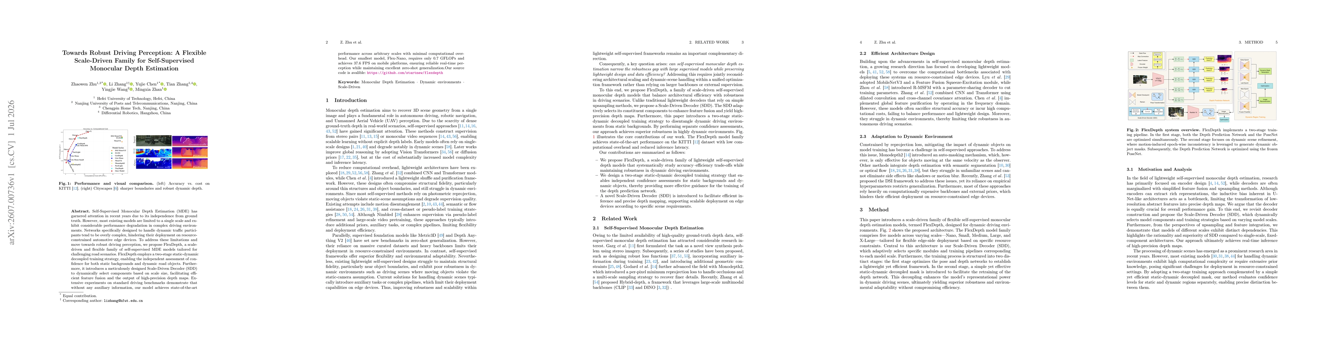 Thumbnail for Towards Robust Driving Perception: A Flexible Scale-Driven Family for Self-Supervised Monocular Depth Estimation