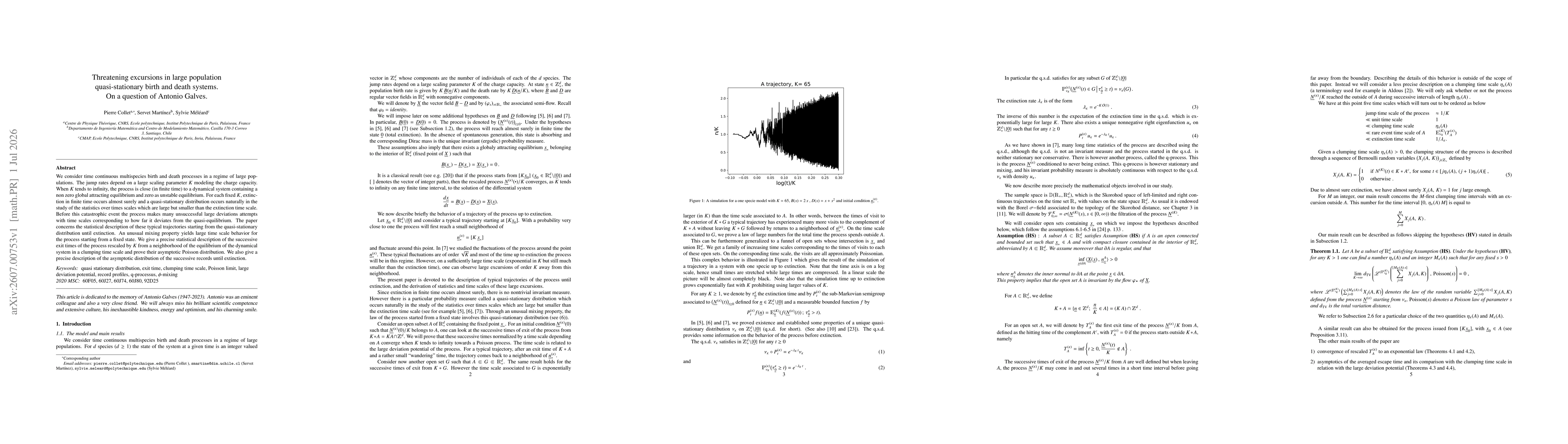 Thumbnail for Threatening excursions in large population quasi-stationary birth and death systems. On a question of Antonio Galves
