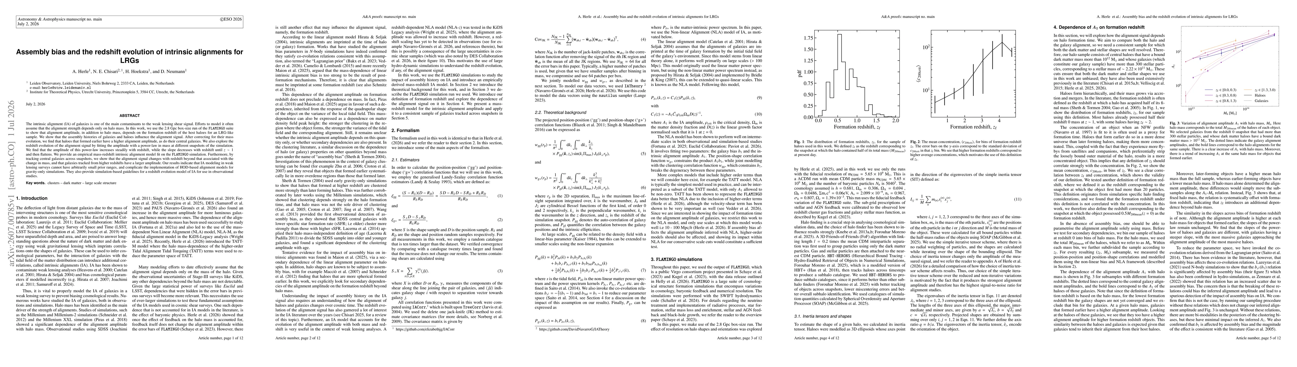 Thumbnail for Assembly bias and the redshift evolution of intrinsic alignments for LRGs
