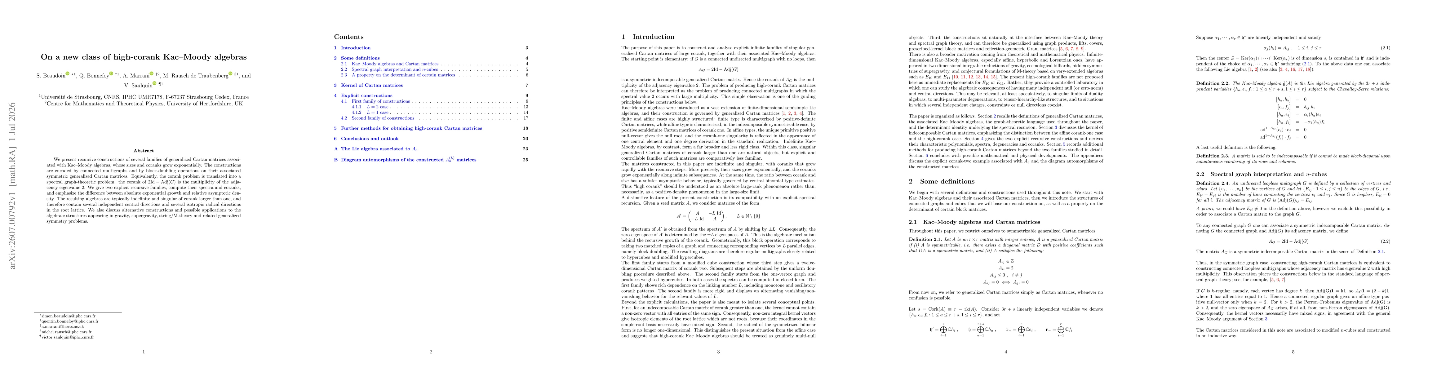 Thumbnail for On a new class of high-corank Kac-Moody algebras