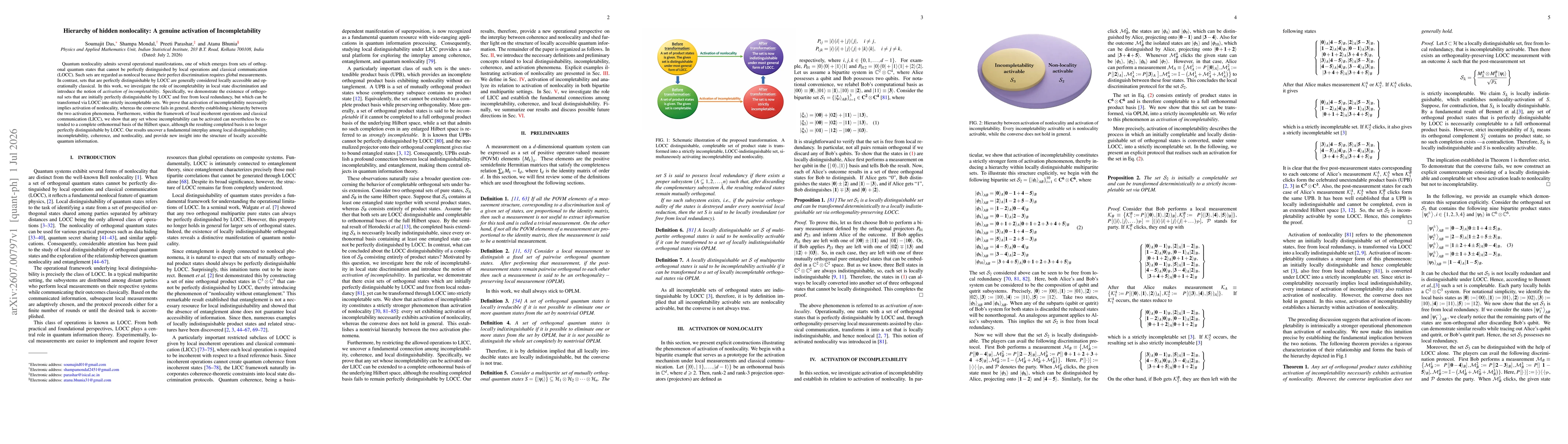 Thumbnail for Hierarchy of hidden nonlocality: A genuine activation of Incompletability