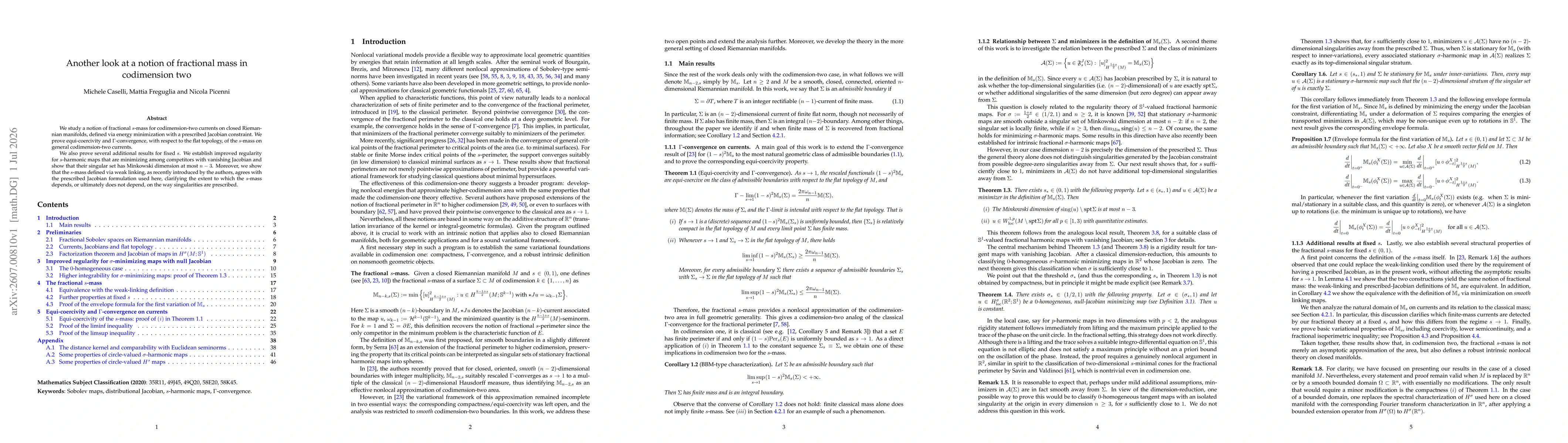 Thumbnail for Another look at a notion of fractional mass in codimension two