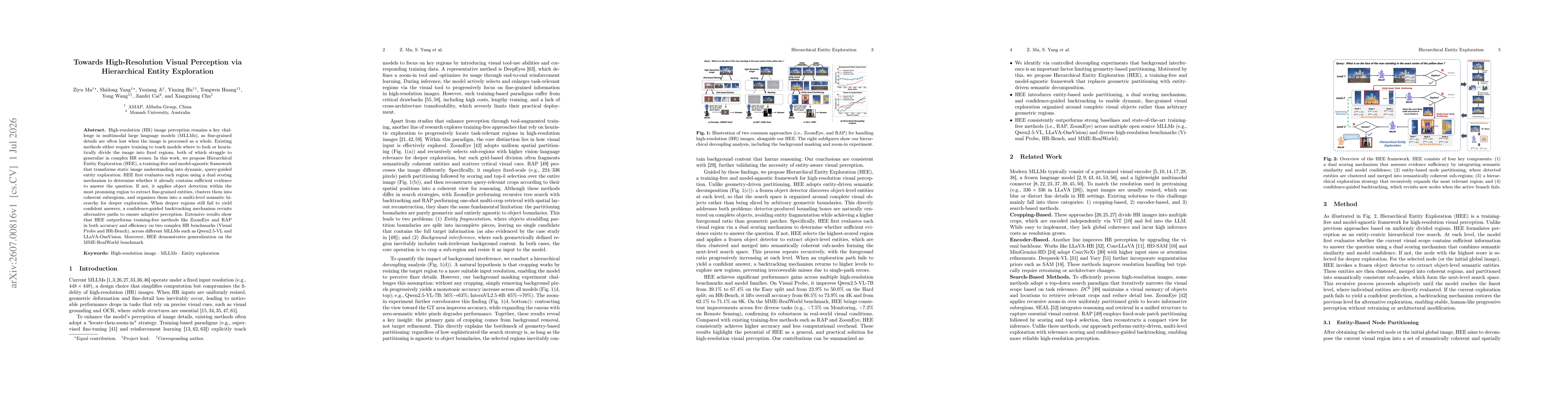 Thumbnail for Towards High-Resolution Visual Perception via Hierarchical Entity Exploration