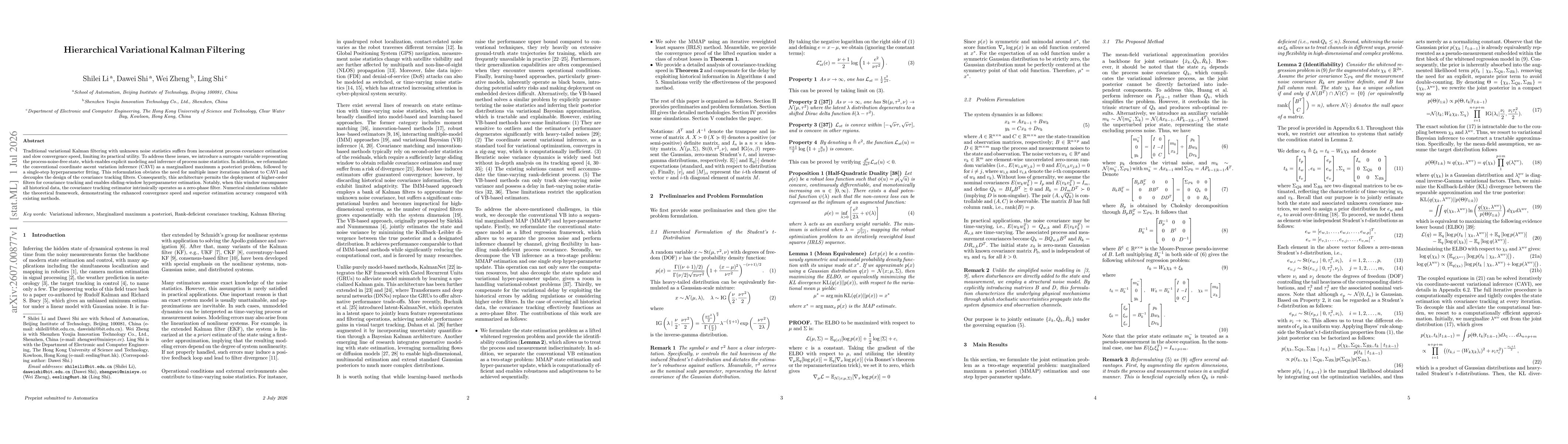 Thumbnail for Hierarchical Variational Kalman Filtering