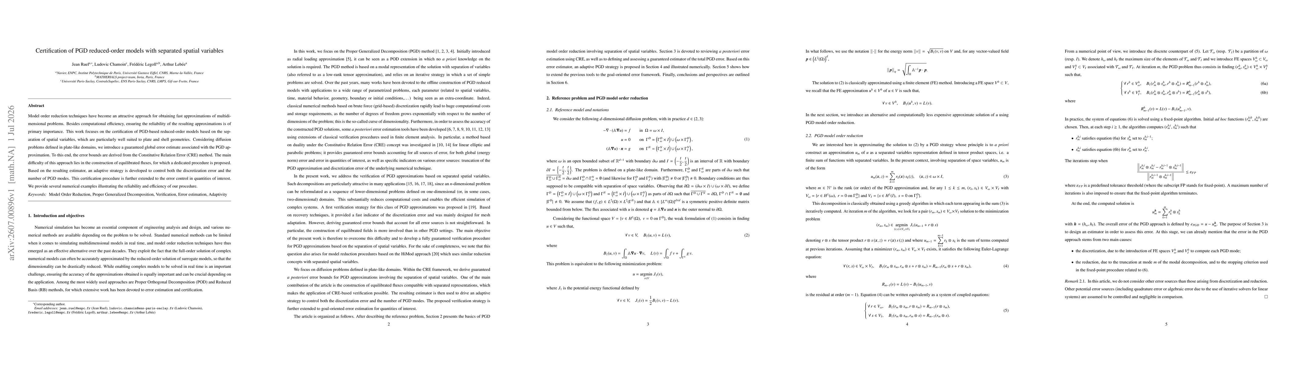 Thumbnail for Certification of PGD reduced-order models with separated spatial variables