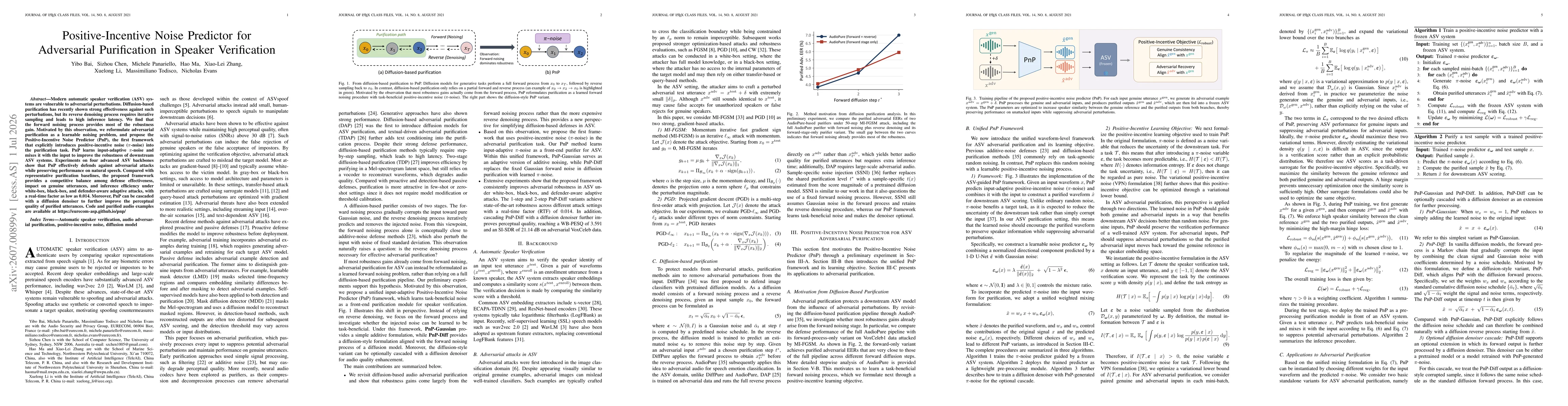 Thumbnail for Positive-Incentive Noise Predictor for Adversarial Purification in Speaker Verification