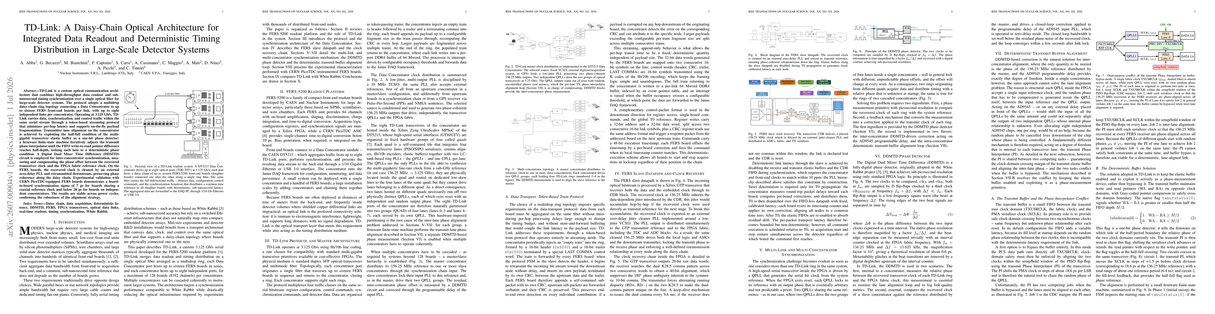 Thumbnail for TD-Link: A Daisy-Chain Optical Architecture for Integrated Data Readout and Deterministic Timing Distribution in Large-Scale Detector Systems