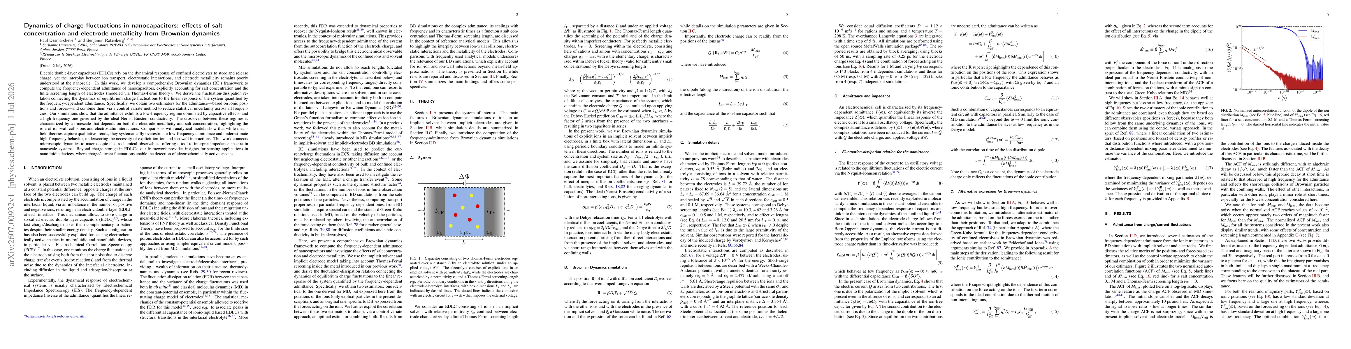Thumbnail for Dynamics of charge fluctuations in nanocapacitors: effects of salt concentration and electrode metallicity from Brownian dynamics