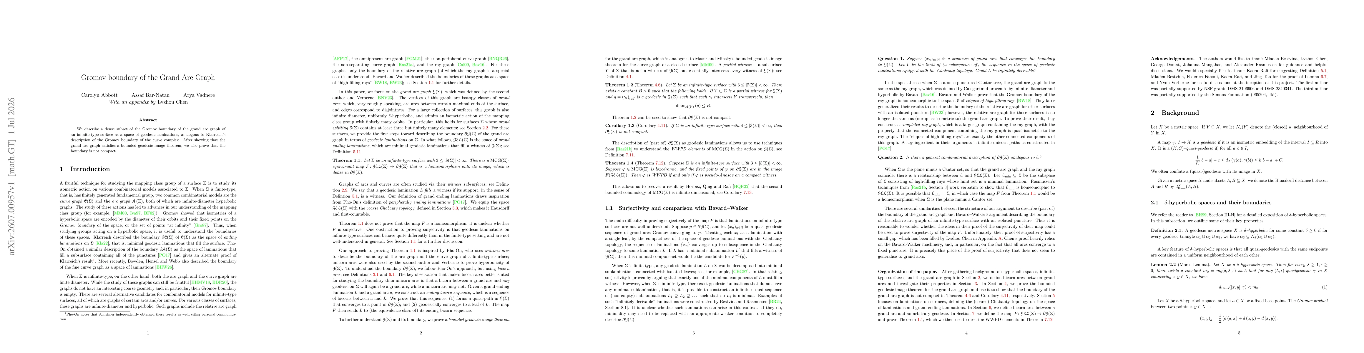 Thumbnail for Gromov boundary of the Grand Arc graph