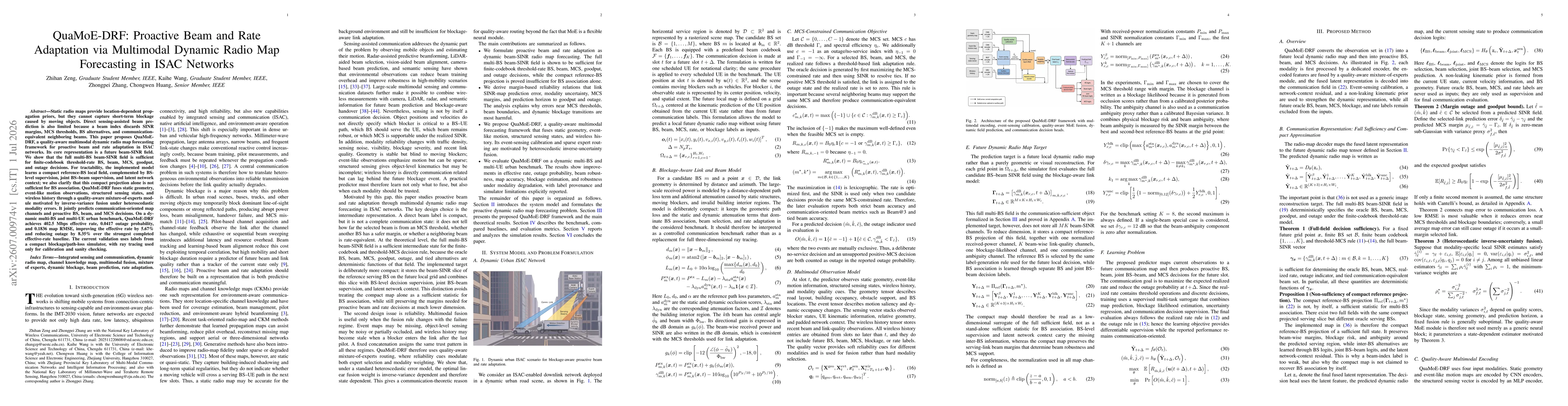 Thumbnail for QuaMoE-DRF: Proactive Beam and Rate Adaptation via Multimodal Dynamic Radio Map Forecasting in ISAC Networks
