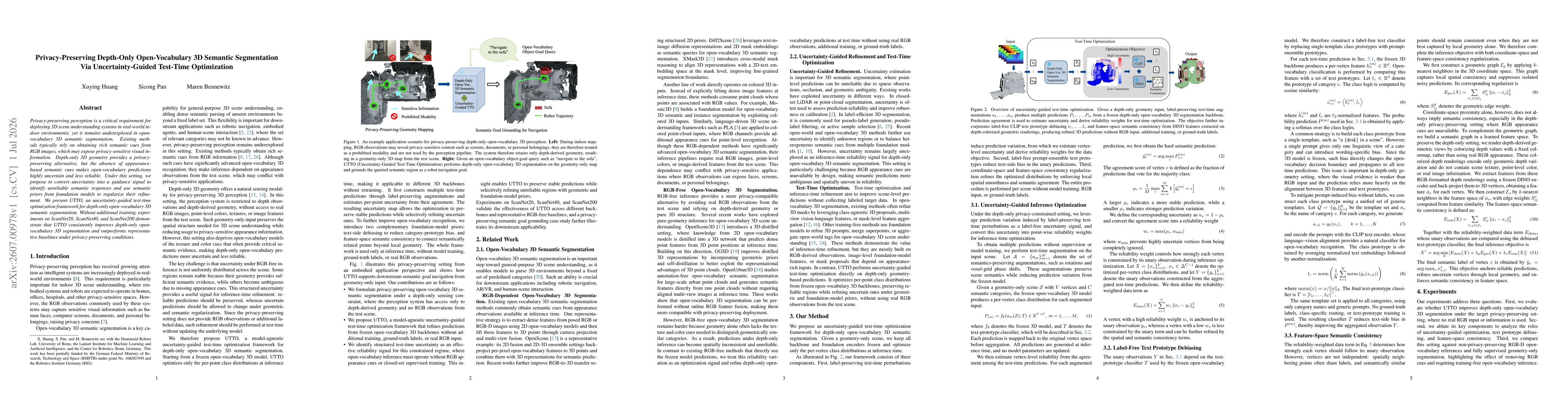 Thumbnail for Privacy-Preserving Depth-Only Open-Vocabulary 3D Semantic Segmentation Via Uncertainty-Guided Test-Time Optimization