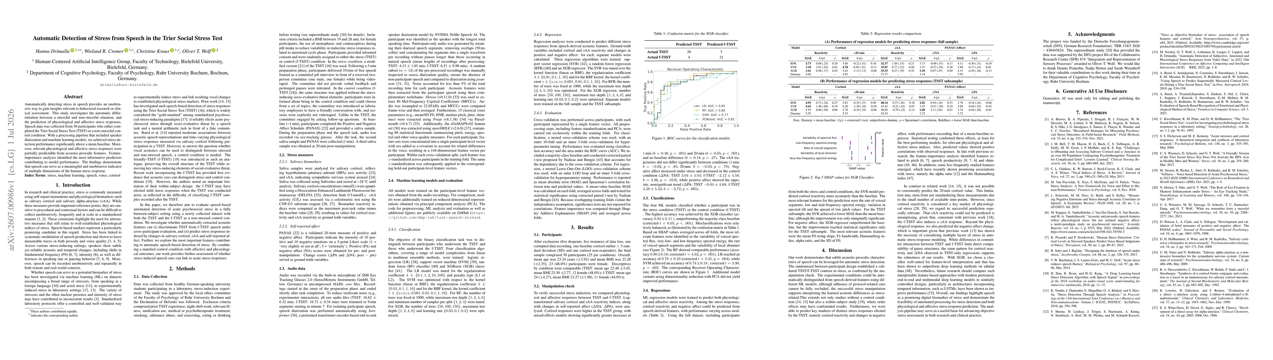 Thumbnail for Automatic Detection of Stress from Speech in the Trier Social Stress Test
