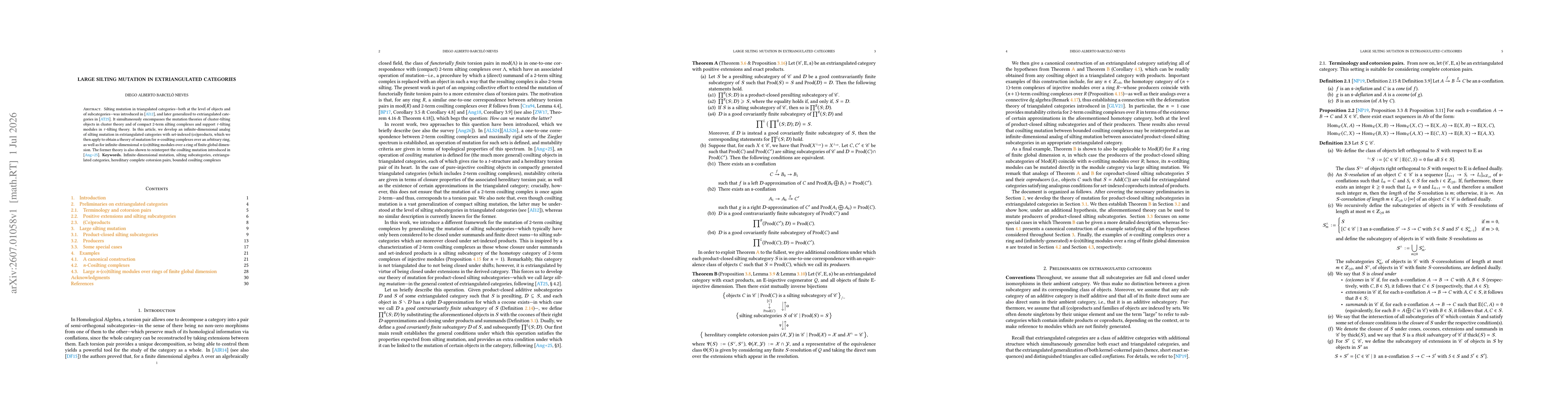 Thumbnail for Large silting mutation in extriangulated categories