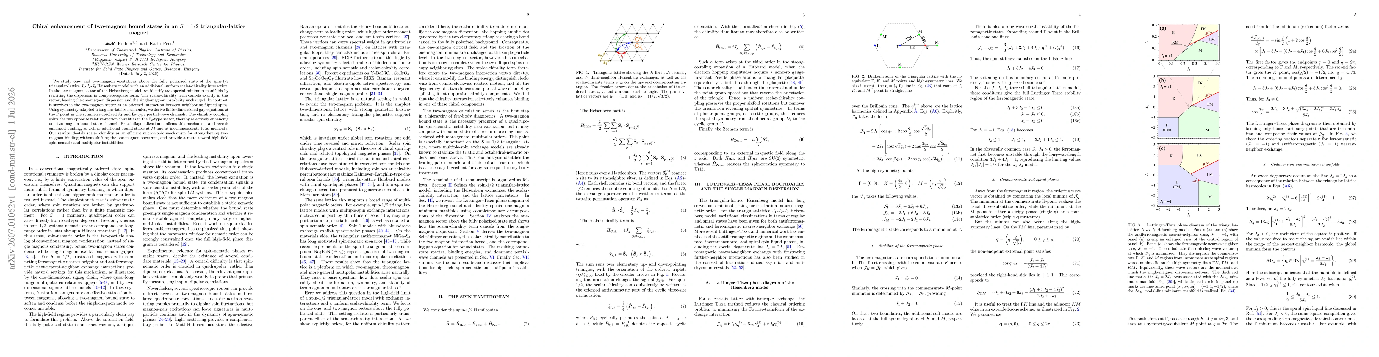 Thumbnail for Chiral enhancement of two-magnon bound states in an $S=1/2$ triangular-lattice magnet