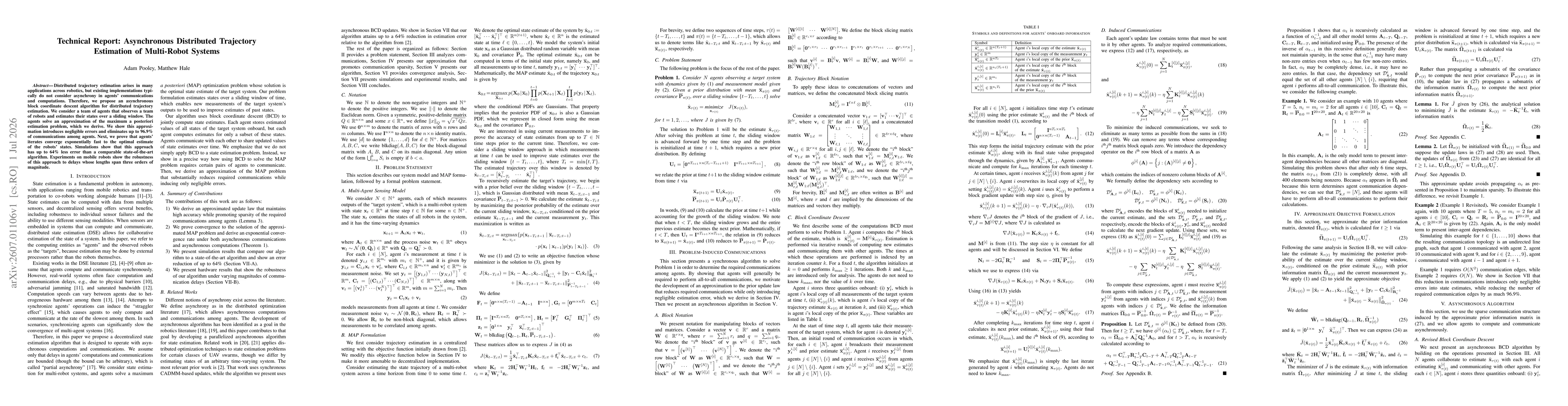 Thumbnail for Technical Report: Asynchronous Distributed Trajectory Estimation of Multi-Robot Systems