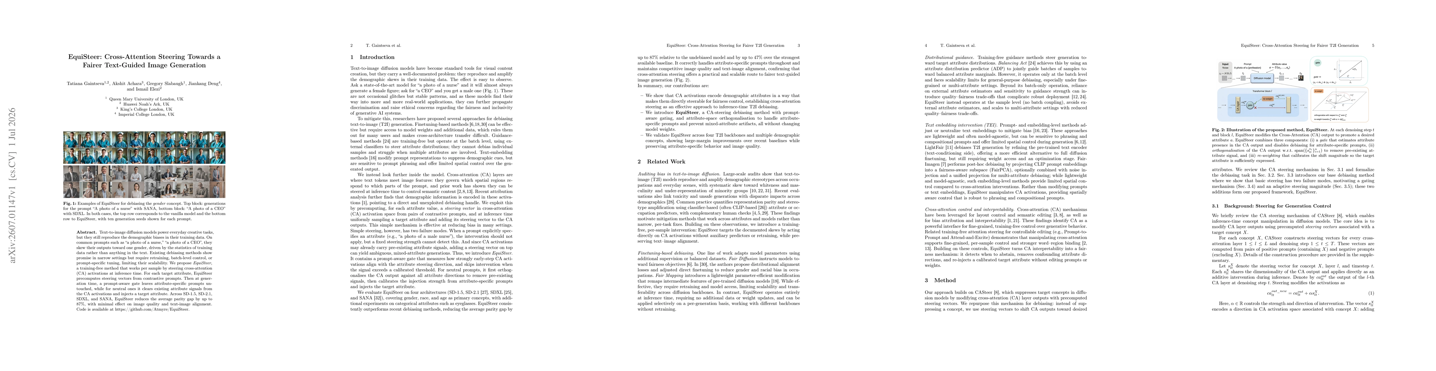 Thumbnail for EquiSteer: Cross-Attention Steering Towards a Fairer Text-Guided Image Generation