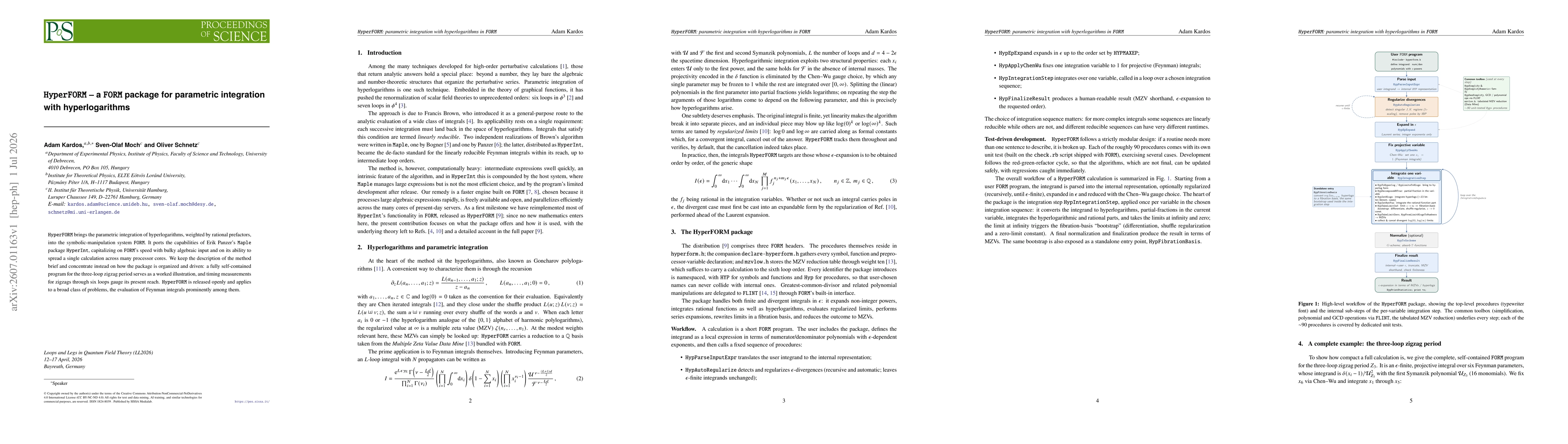 Thumbnail for HyperFORM -- a FORM package for parametric integration with hyperlogarithms