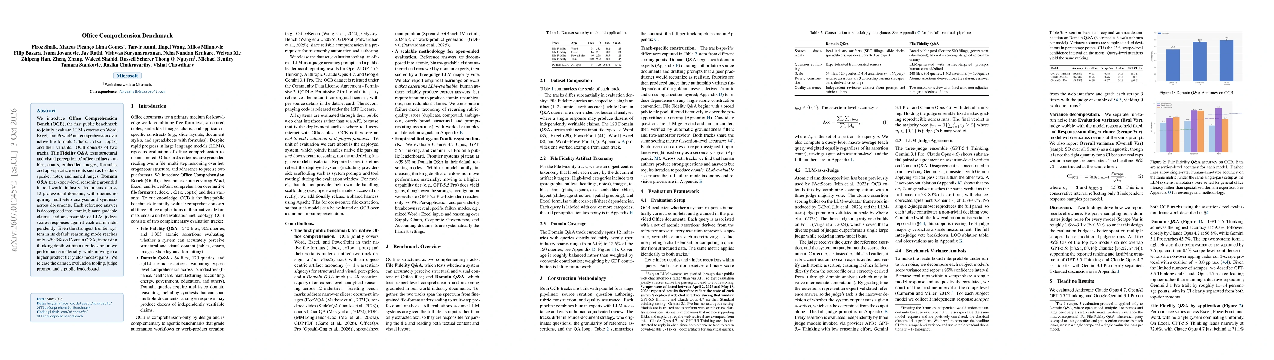 Thumbnail for Office Comprehension Benchmark