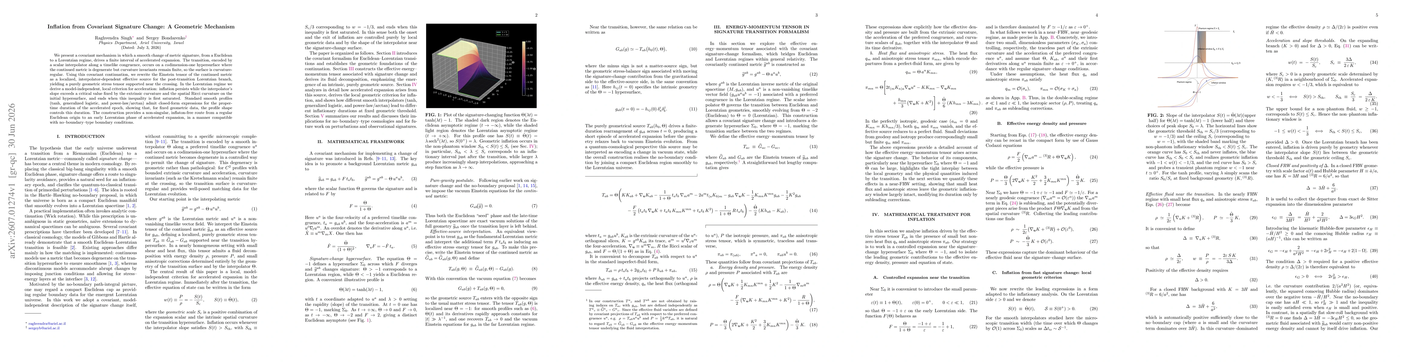 Thumbnail for Inflation from Covariant Signature Change: A Geometric Mechanism