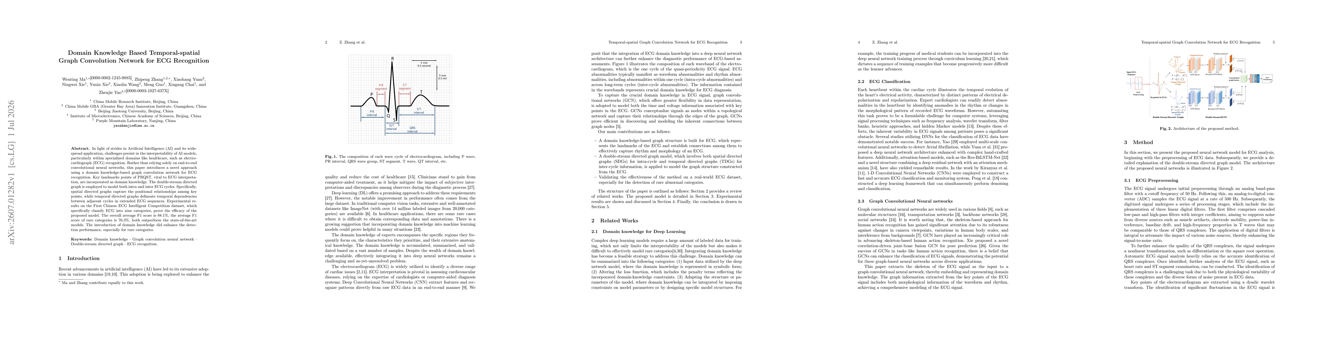 Thumbnail for Domain Knowledge Based Temporal-Spatial Graph Convolution Network for ECG Recognition