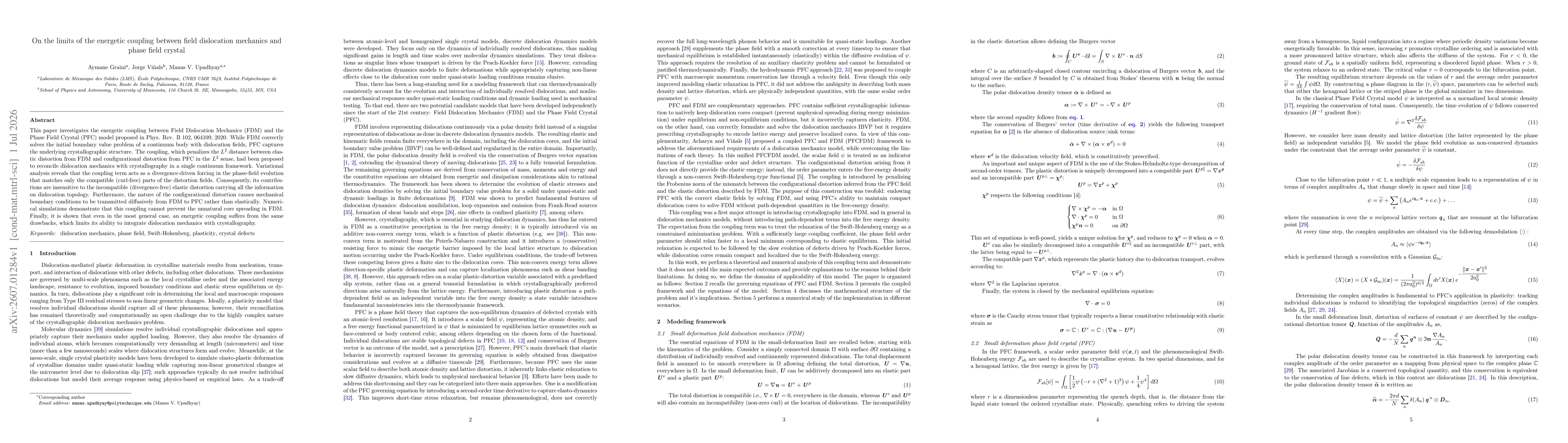 Thumbnail for On the limits of the energetic coupling between field dislocation mechanics and phase field crystal
