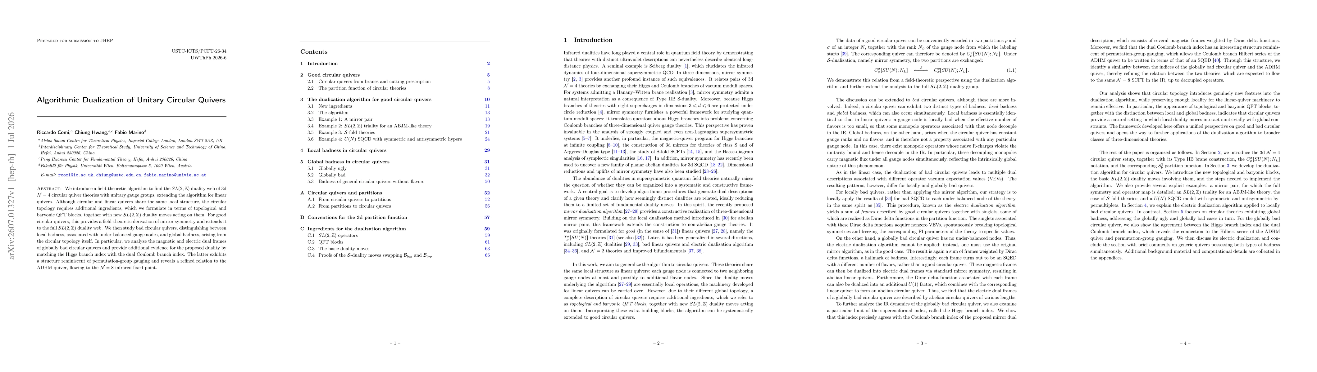 Thumbnail for Algorithmic Dualization of Unitary Circular Quivers