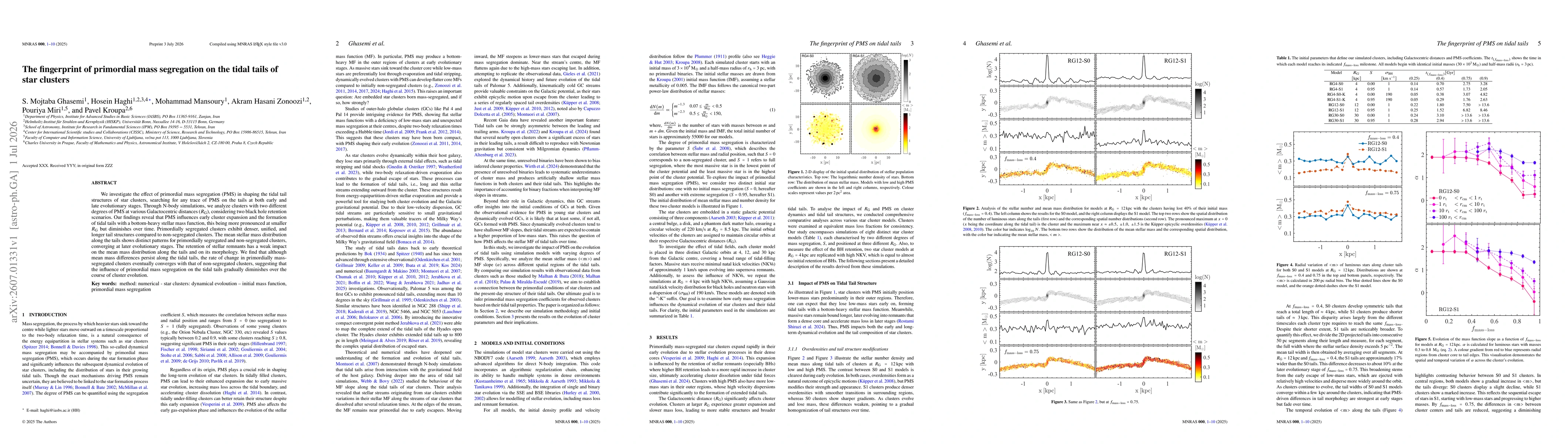 Thumbnail for The fingerprint of primordial mass segregation on the tidal tails of star clusters