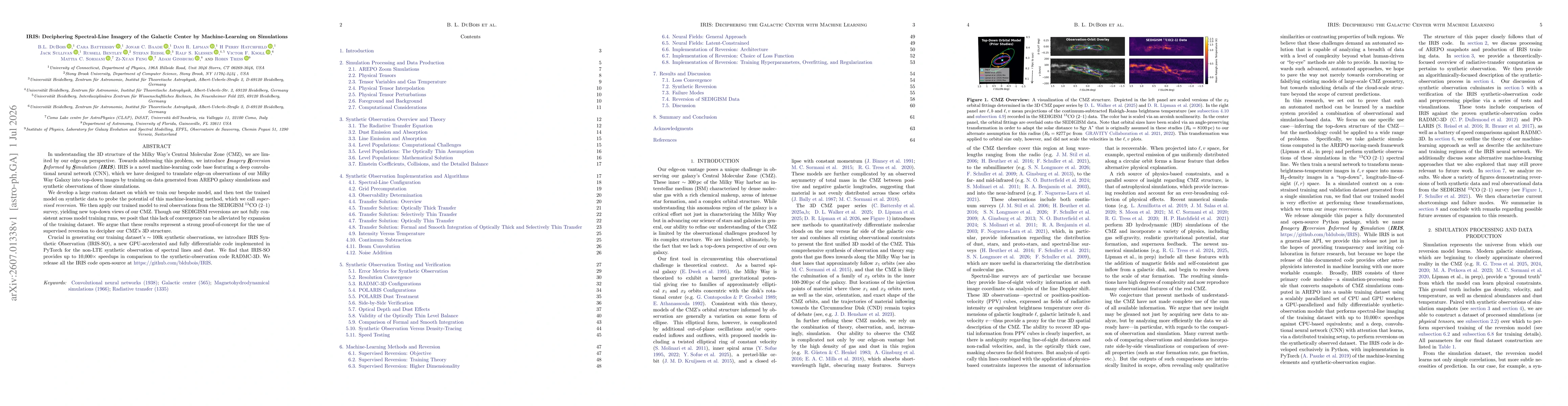 Thumbnail for IRIS: Deciphering Spectral-Line Imagery of the Galactic Center by Machine-Learning on Simulations