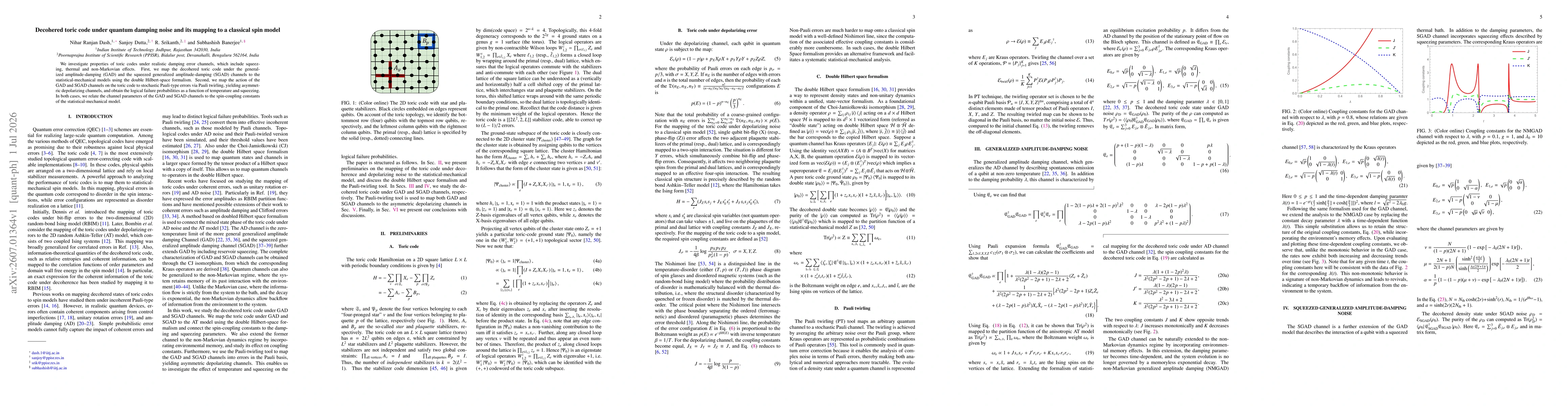 Thumbnail for Decohered toric code under quantum damping noise and its mapping to a classical spin model