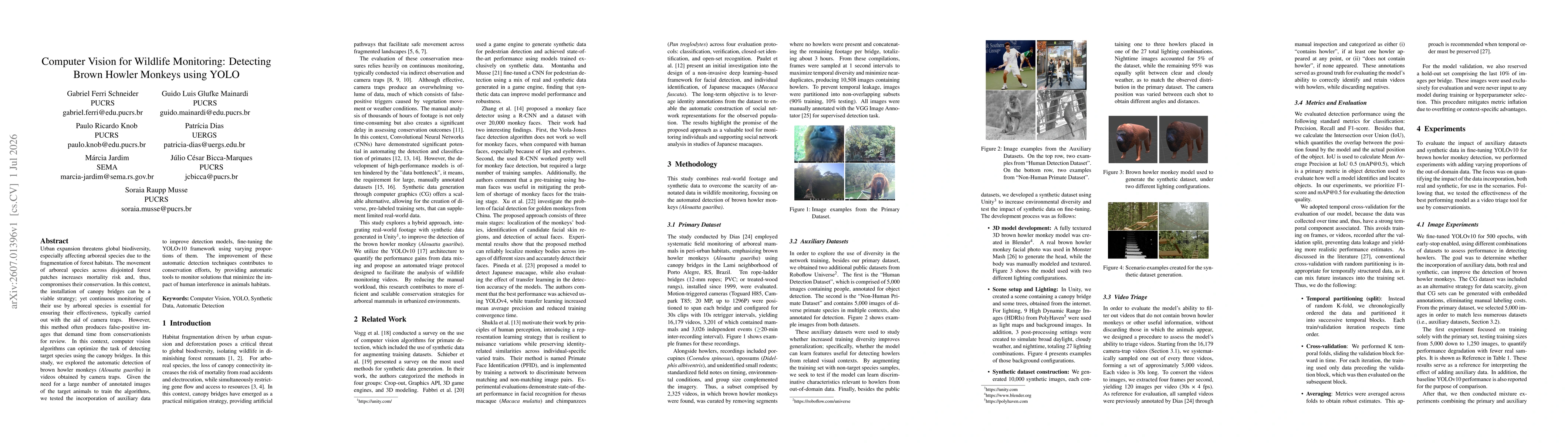 Thumbnail for Computer Vision for Wildlife Monitoring: Detecting Brown Howler Monkeys using YOLO