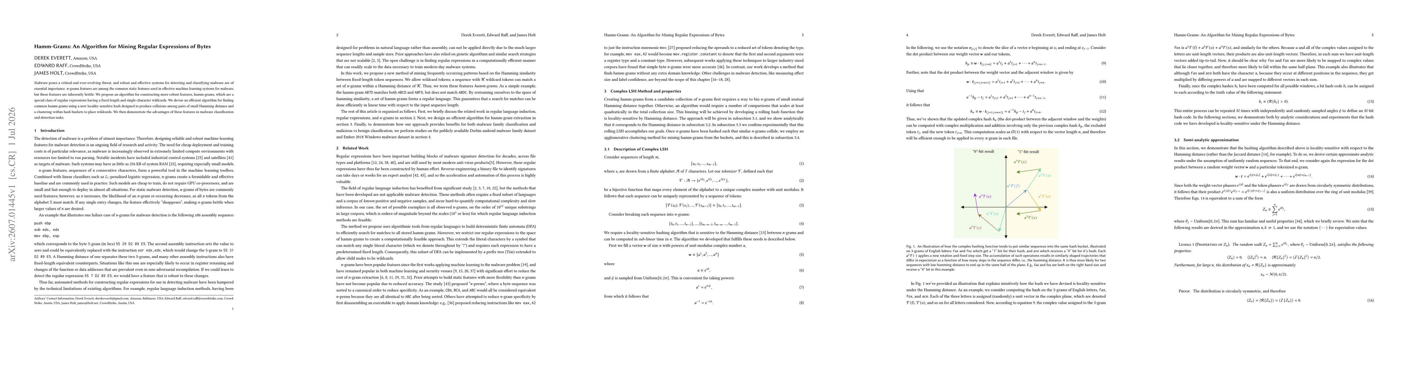 Thumbnail for Hamm-Grams: An Algorithm for Mining Regular Expressions of Bytes