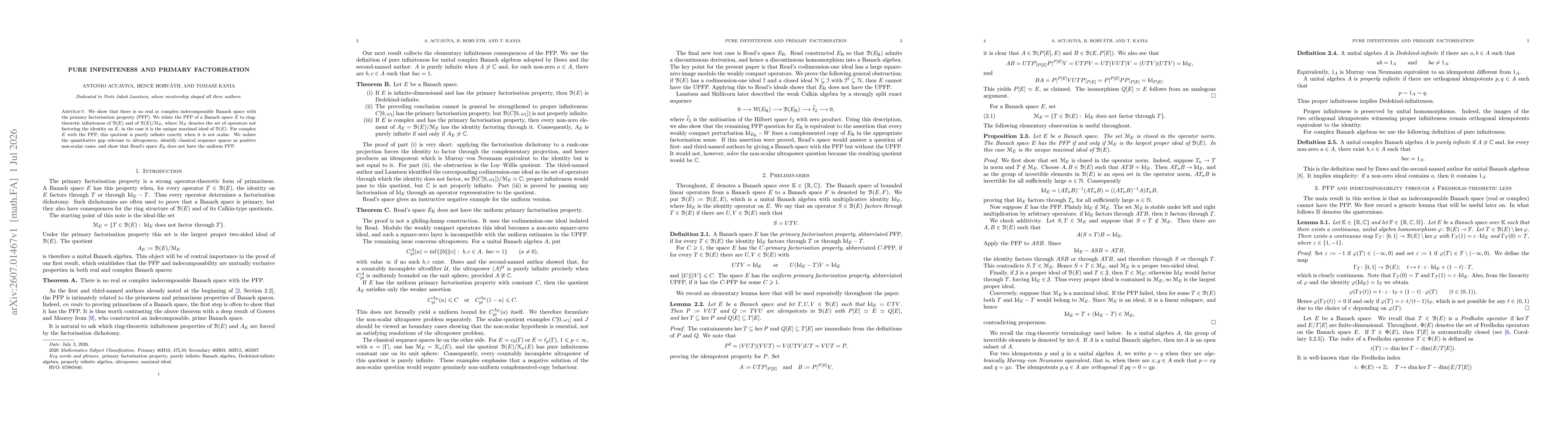 Thumbnail for Pure infiniteness and primary factorisation