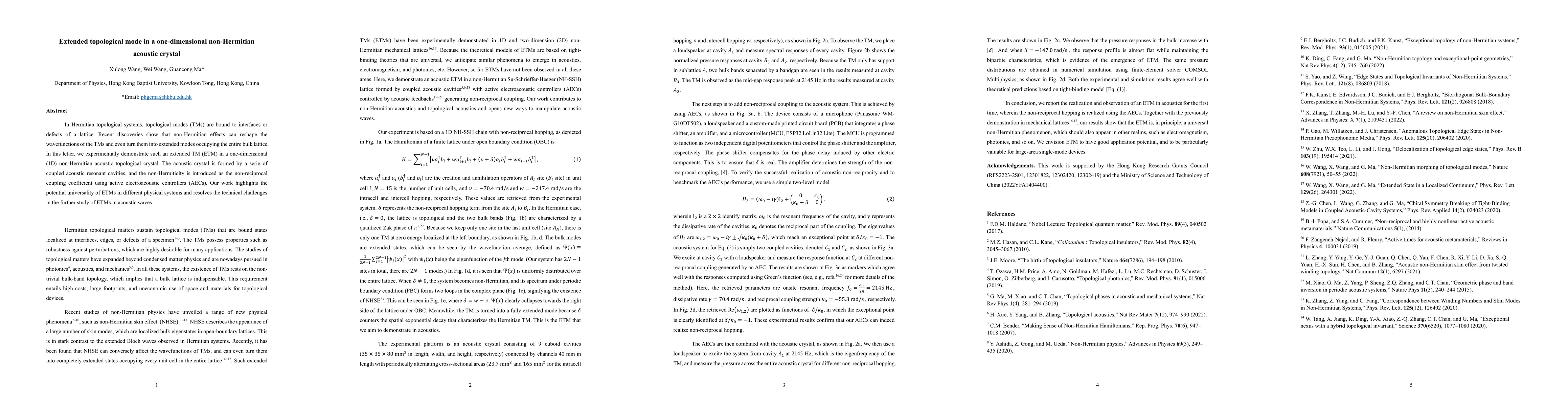 Thumbnail for Extended topological mode in a one-dimensional non-Hermitian acoustic crystal