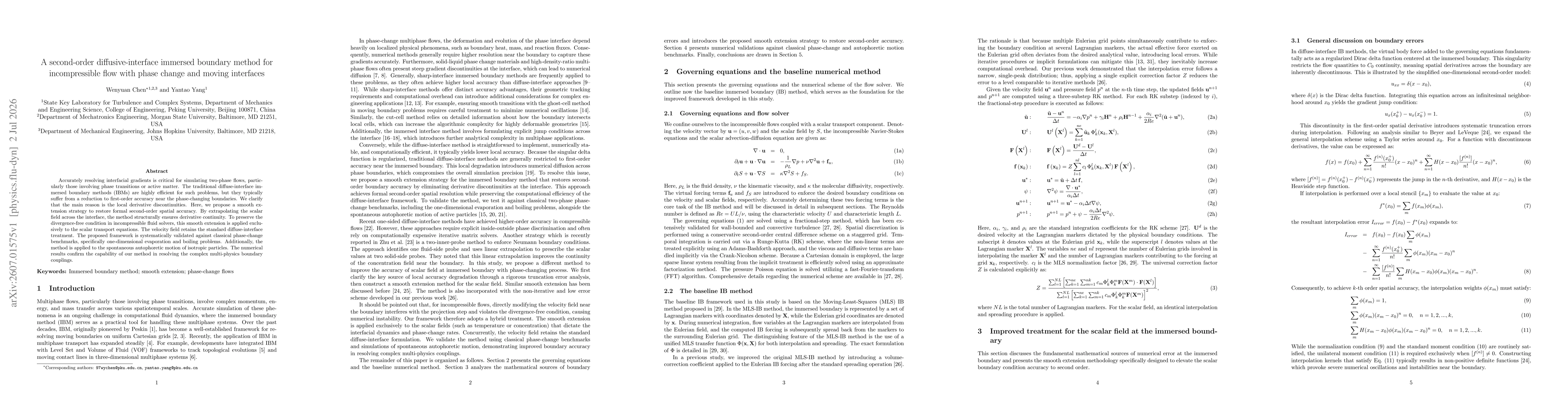 Thumbnail for A second-order diffusive-interface immersed boundary method for incompressible flow with phase change and moving interfaces