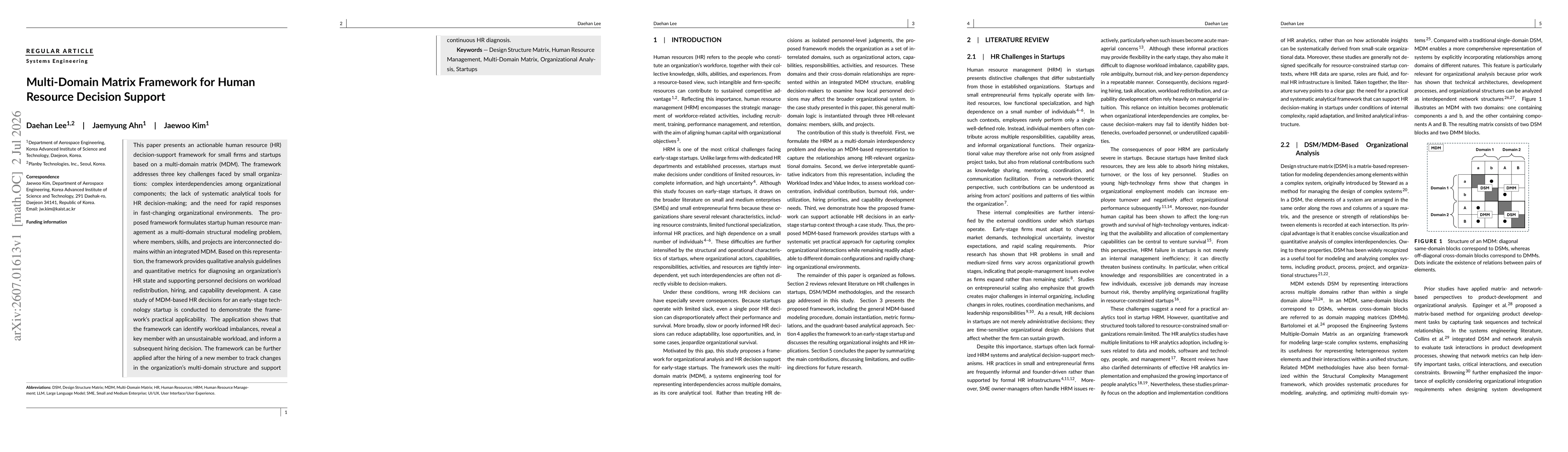 Thumbnail for Multi-Domain Matrix Framework for Human Resource Decision Support