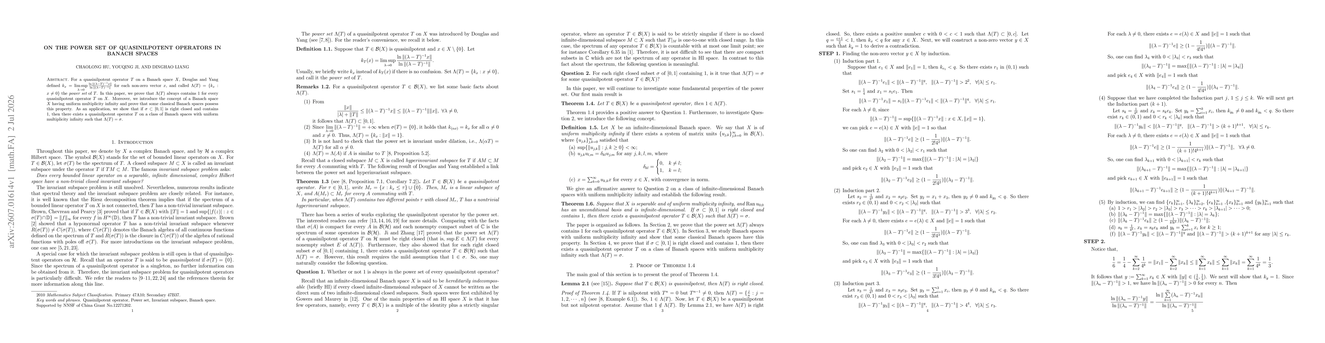 Thumbnail for On the Power Set of Quasinilpotent Operators in Banach Spaces