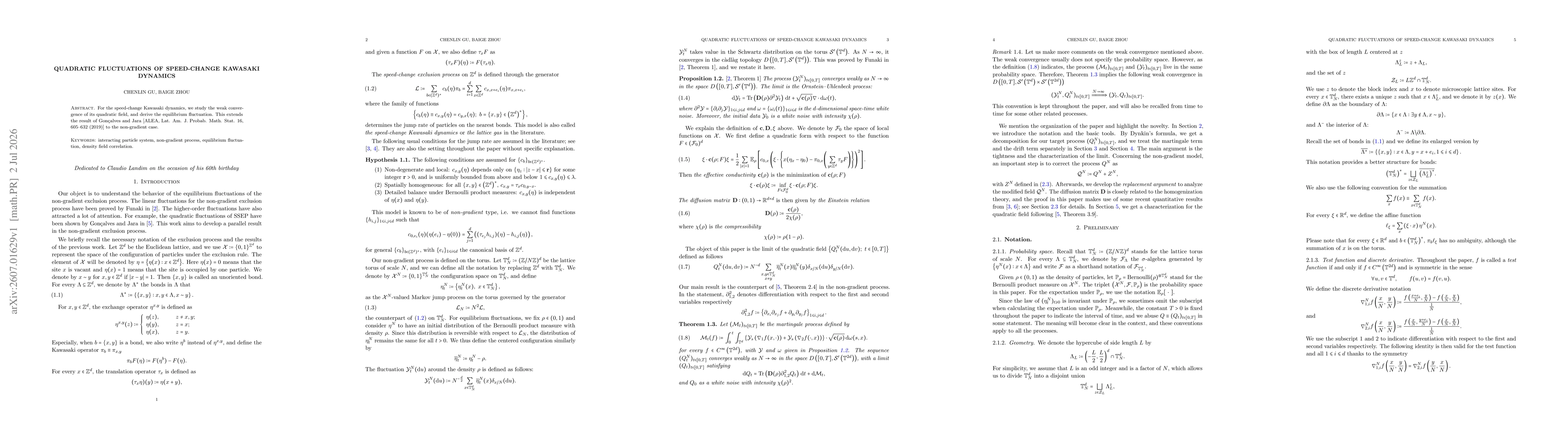 Thumbnail for Quadratic fluctuations of speed-change Kawasaki dynamics