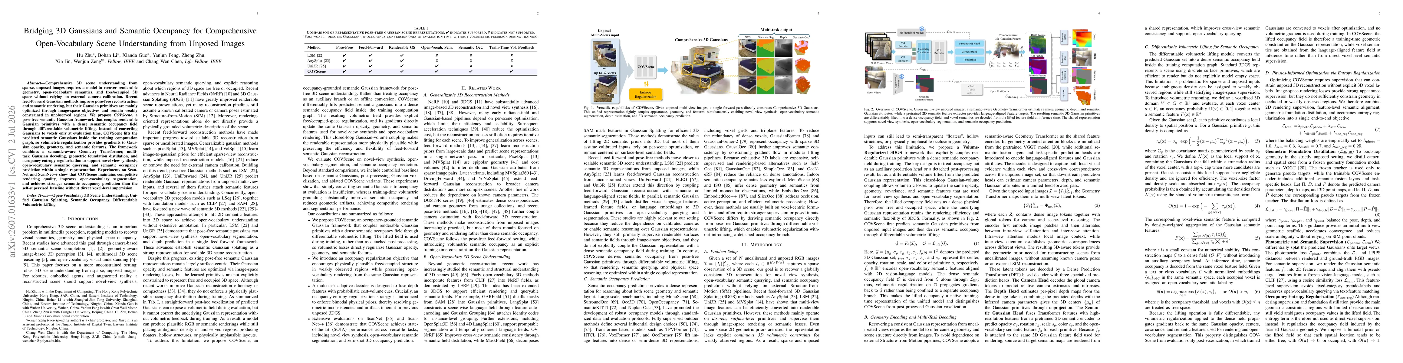 Thumbnail for Bridging 3D Gaussians and Semantic Occupancy for Comprehensive Open-Vocabulary Scene Understanding from Unposed Images