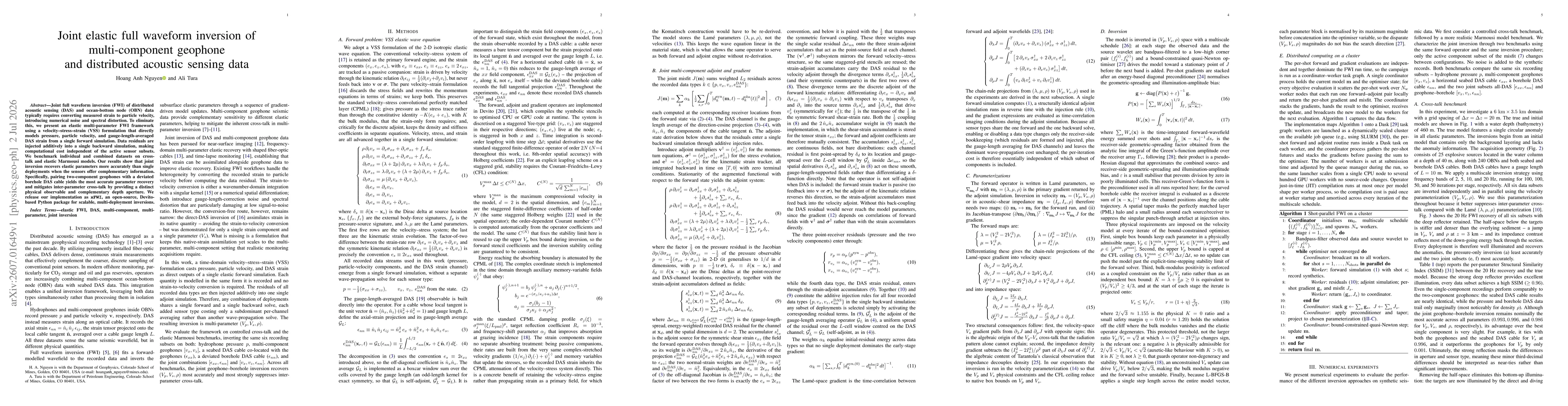 Thumbnail for Joint elastic full waveform inversion of multi-component geophone and distributed acoustic sensing data