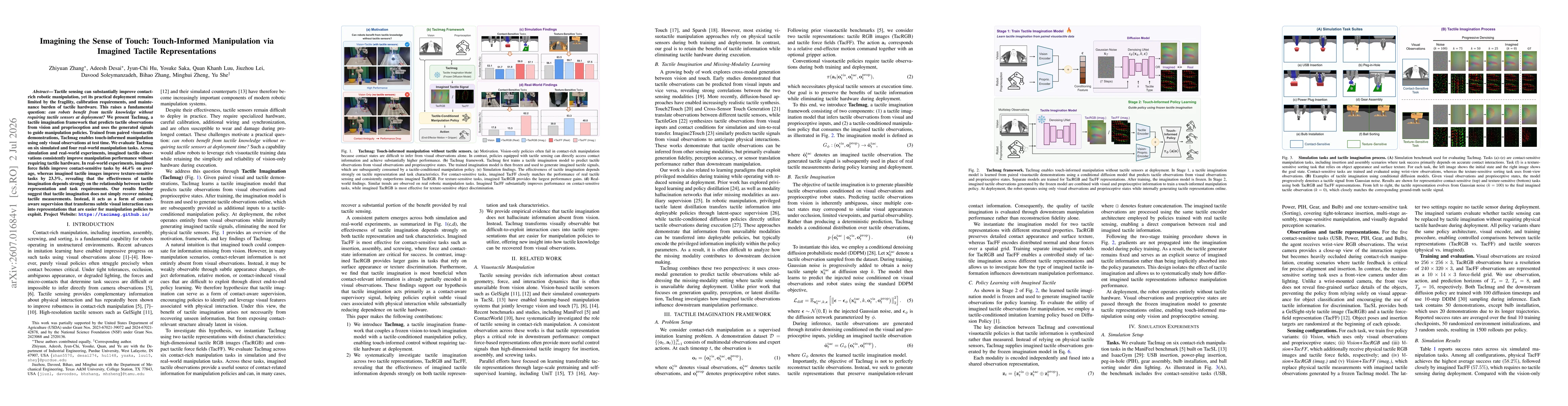 Thumbnail for Imagining the Sense of Touch: Touch-Informed Manipulation via Imagined Tactile Representations