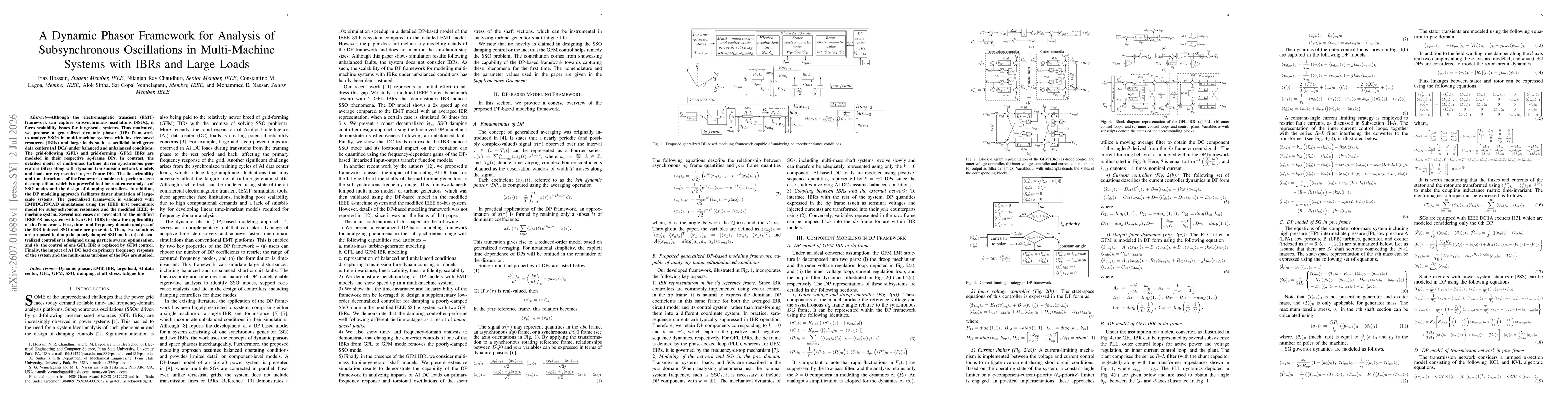 Thumbnail for A Dynamic Phasor Framework for Analysis of Subsynchronous Oscillations in Multi-Machine Systems with IBRs and Large Loads