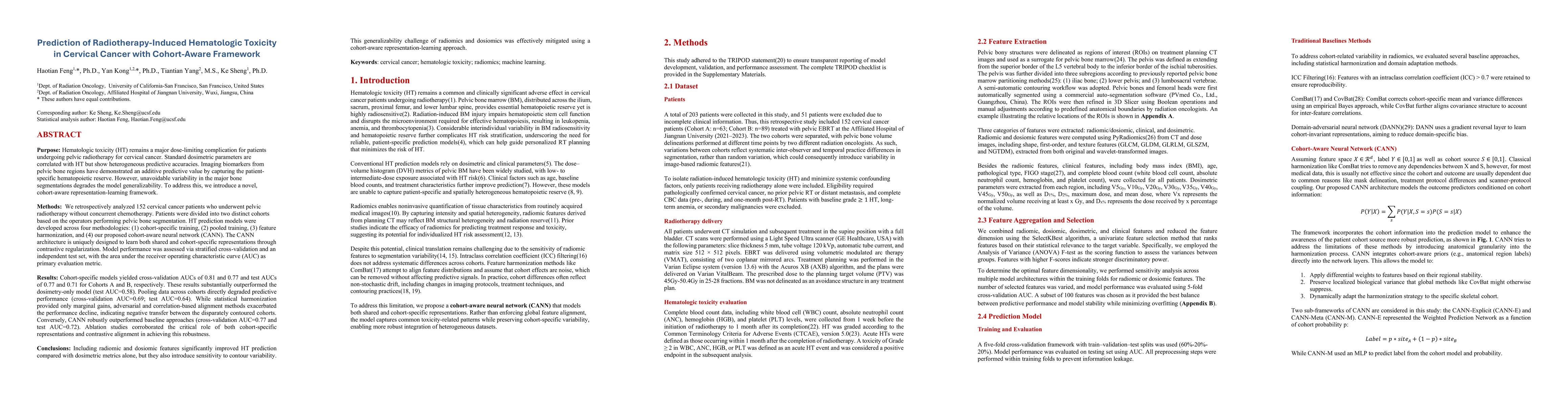 Thumbnail for Prediction of Radiotherapy-Induced Hematologic Toxicity in Cervical Cancer with Cohort-Aware Framework