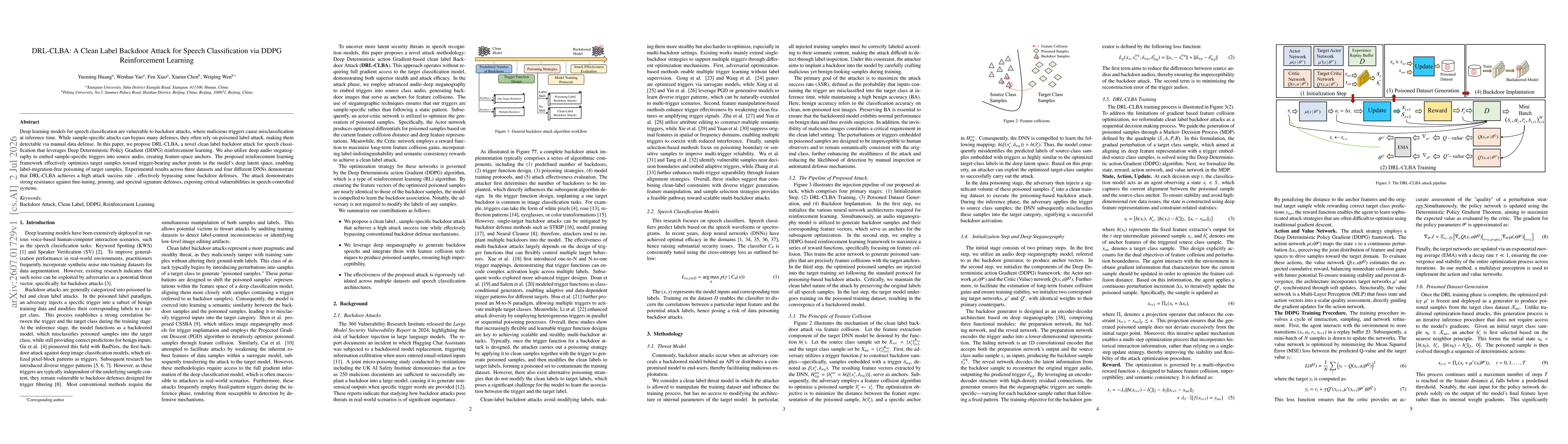 Thumbnail for DRL-CLBA: A Clean Label Backdoor Attack for Speech Classification via DDPG Reinforcement Learning