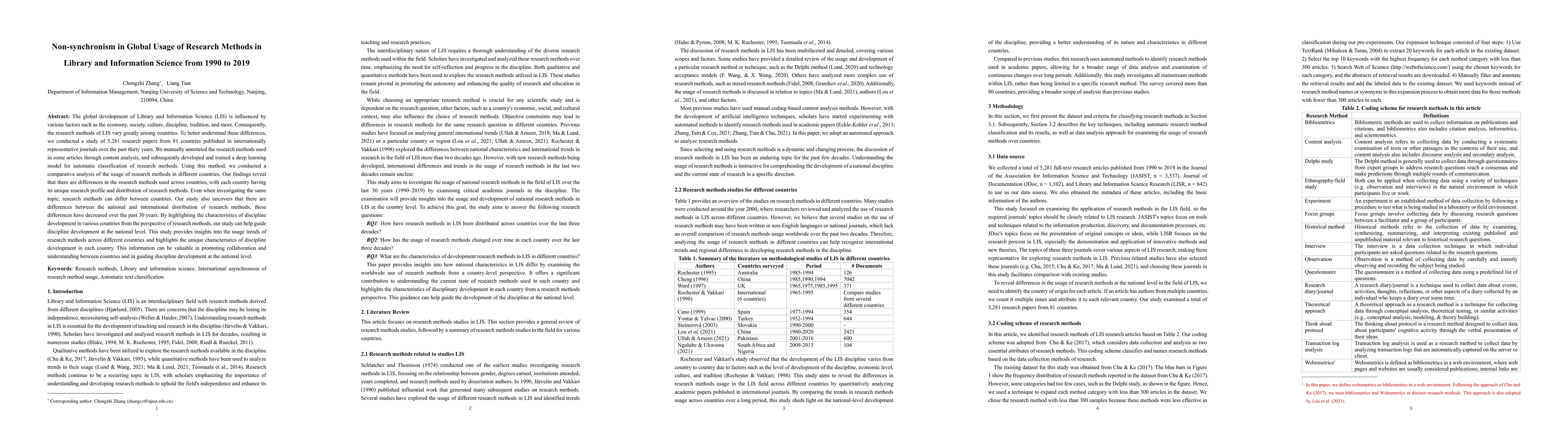 Thumbnail for Non-synchronism in Global Usage of Research Methods in Library and Information Science from 1990 to 2019