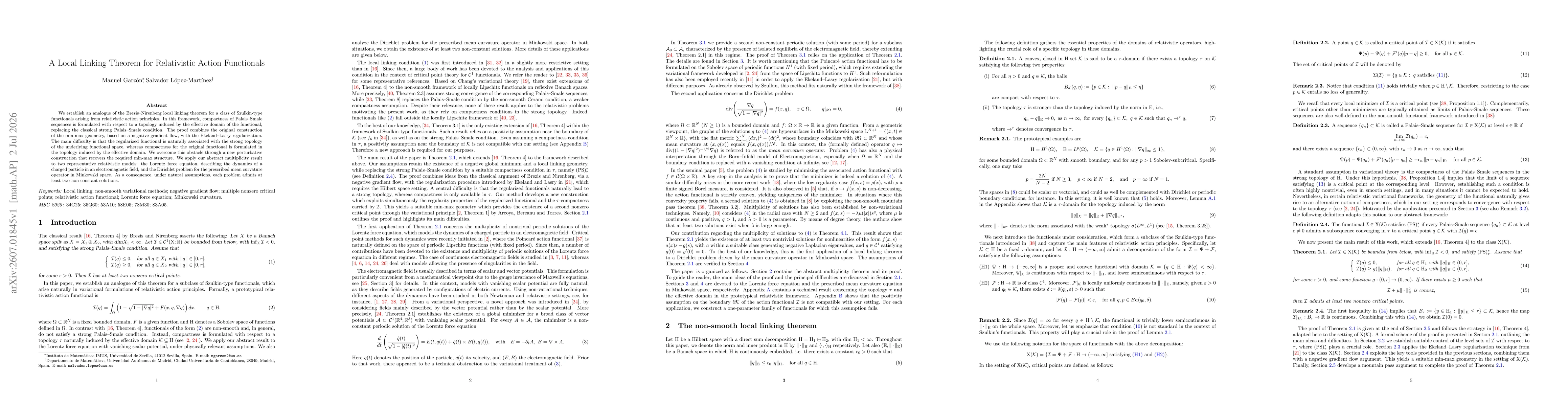 Thumbnail for A Local Linking Theorem for Relativistic Action Functionals