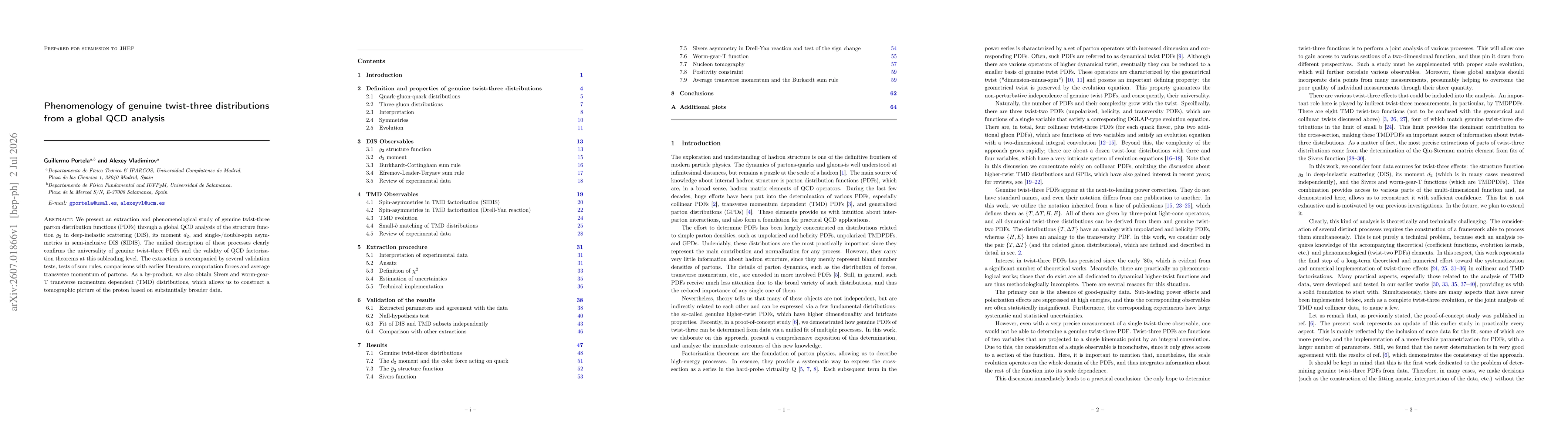 Thumbnail for Phenomenology of genuine twist-three distributions from a global QCD analysis