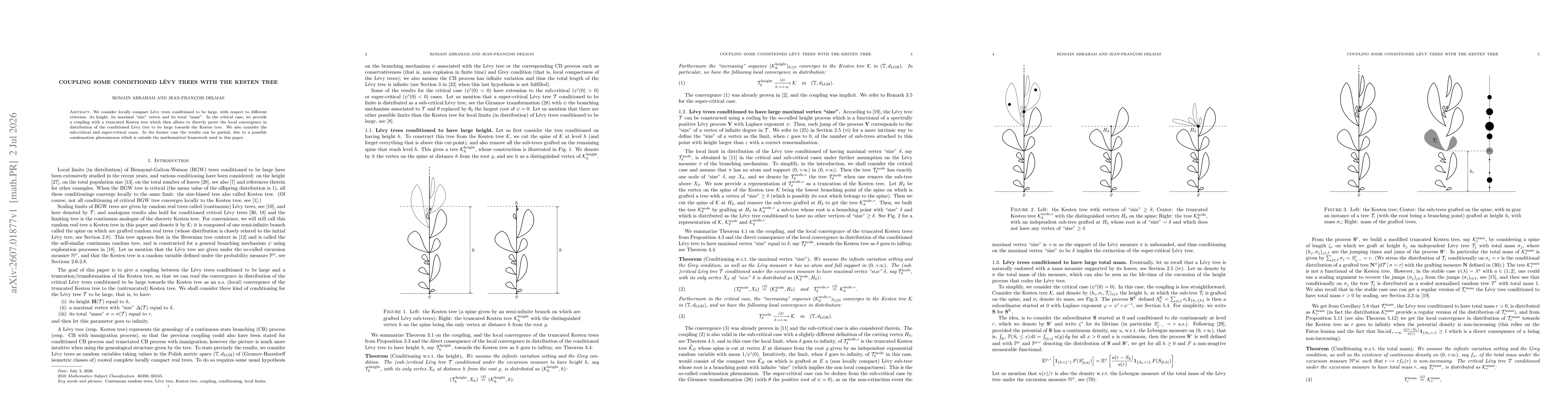 Thumbnail for Coupling some conditioned L{é}vy trees with the Kesten tree