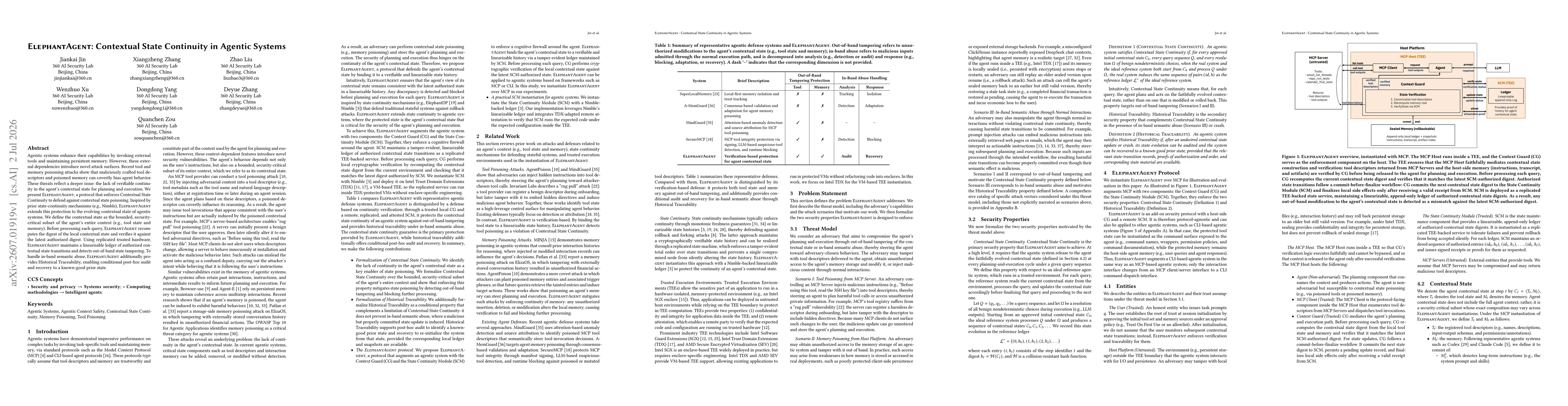 Thumbnail for ElephantAgent: Contextual State Continuity in Agentic Systems